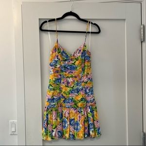 New Zara printed dress with draping Size S

Dress